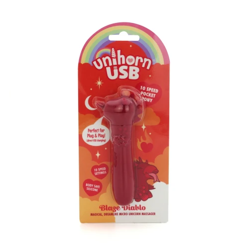 На фото вибратор-единорожка Unihorn USB Bullet – Blaze Diablo виброшар, USB-зарядка, 10 режимов