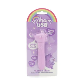 На фото вібратор-єдиноріжка Unihorn USB Bullet – Karma Lilac, віброкуля, USB-зарядка, 10 режимів