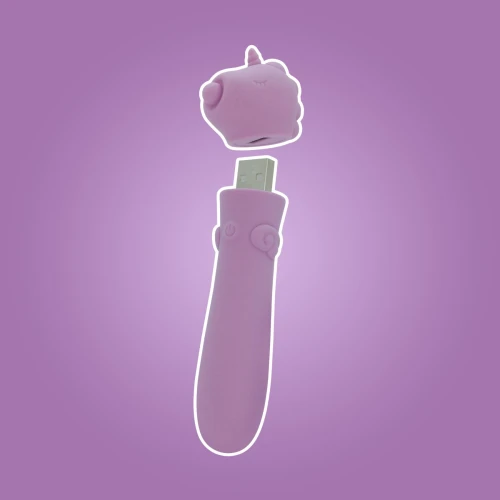 На фото вибратор-единорожка Unihorn USB Bullet – Karma Lilac, виброшар, USB-зарядка, 10 режимов