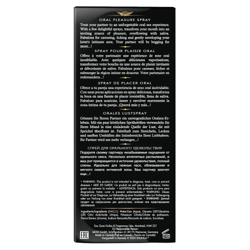 На фото спрей для посилення слиновиділення Shunga Waves of Pleasure Strawberry Sparkling Wine