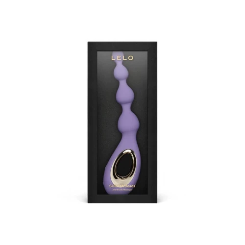 На фото изображены анальные бусы с вибрацией LELO Soraya Beads Violet Dusk, разный диаметр бусин, 8 ре