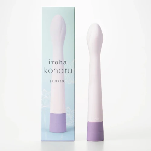 На фото тонкий вибратор для точки G IROHA koharu SUIREN, плавная регулировка интенсивности, от батарейки