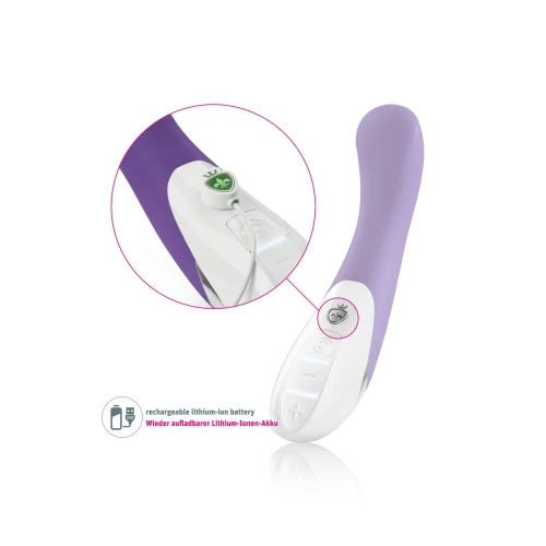 На фото фиолетовый вибратор Mystim Al Punto Purple