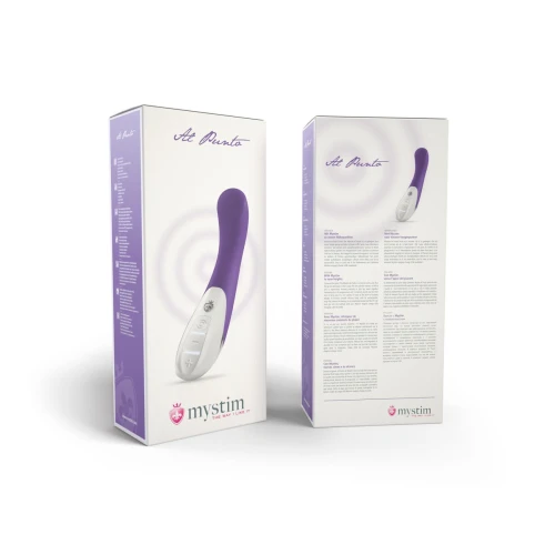 На фото фиолетовый вибратор Mystim Al Punto Purple