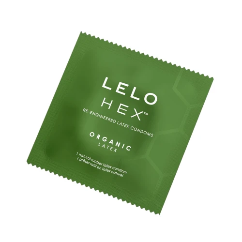 На фото изображении презервативы LELO HEX Condoms Organic 3 Pack, тонкие и суперпрочные