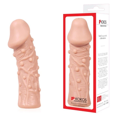 На фото насадка Kokos Extreme Sleeve ES.06 розмір S, що потовщує, стимулюючий рельєф