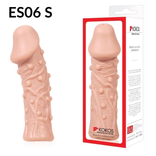На фото насадка Kokos Extreme Sleeve ES.06 розмір S, що потовщує, стимулюючий рельєф