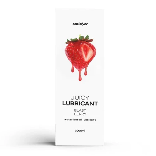 На фото лубрикант на водній основі Satisfyer Juicy Lubricant Blast Berry water based 300 мл 