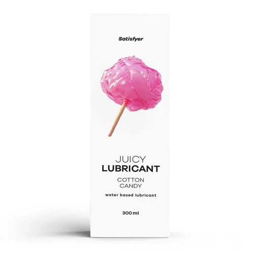 На фото лубрикант на водній основі Satisfyer Juicy Lubricant Cotton Candy water based 300 мл 