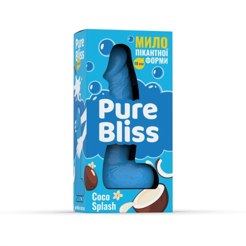 На фото синее Ароматное мыло пикантной формы Pure Bliss Blue Coco Splash (Кокосовое молоко) 18 см