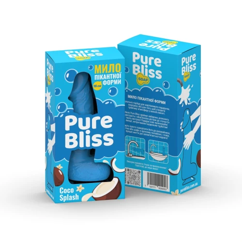 На фото синее Ароматное мыло пикантной формы Pure Bliss Blue Coco Splash (Кокосовое молоко) 18 см