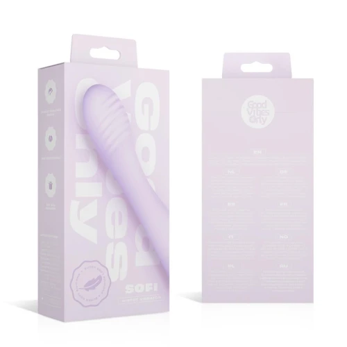На фото лавандовый вибратор Good Vibes Only - SOFI G-Spot Vibrator Soft Silicone