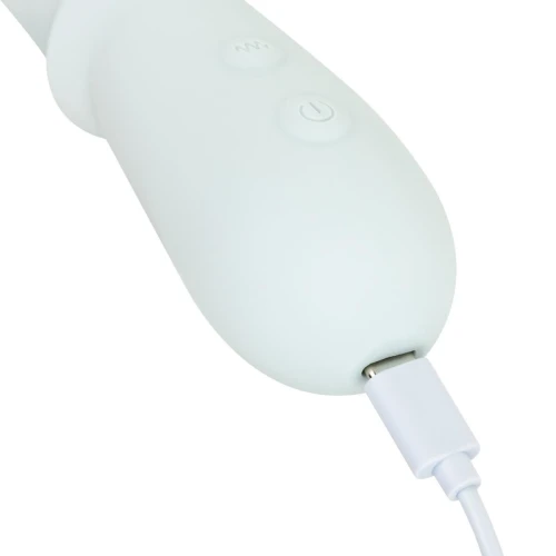 На фото изображен голубой вибратор-кролик Good Vibes Only - SAGE Triple Stimulation Vibe Soft 