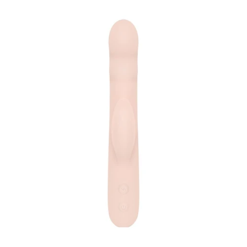 На фото нежно розовый вибратор – кролик Good Vibes Only – SHAI Thrusting Vibrator Soft Silicone – Pink