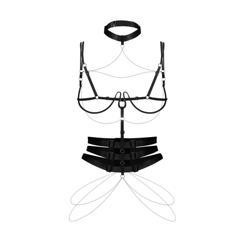 на фото портупея Obsessive Premisis Black harness S/M/L 