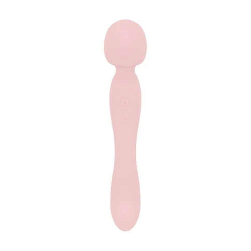 На фото вибромассажер Good Vibes Only - SIMI Double-Sided Wand Vibrator Soft Silicone - Pink