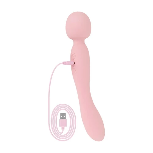 На фото вибромассажер Good Vibes Only - SIMI Double-Sided Wand Vibrator Soft Silicone - P