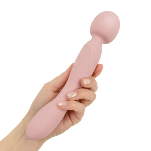На фото вибромассажер Good Vibes Only - SIMI Double-Sided Wand Vibrator Soft Silicone - 
