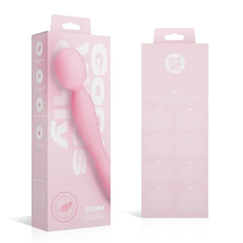 На фото вибромассажер Good Vibes Only - SIMI Double-Sided Wand Vibrator Soft Silicone 