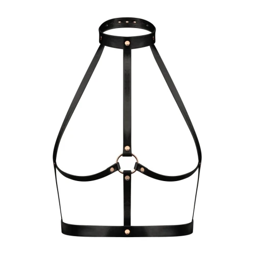 На фото черная портупея Rosy Gold – Body Harness – Black