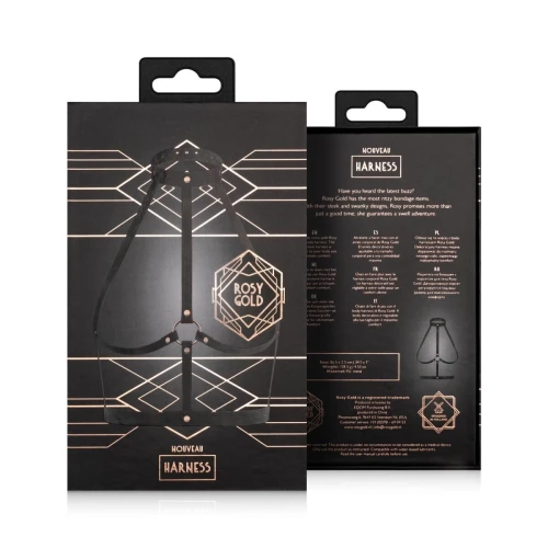 На фото черная портупея Rosy Gold – Body Harness – 