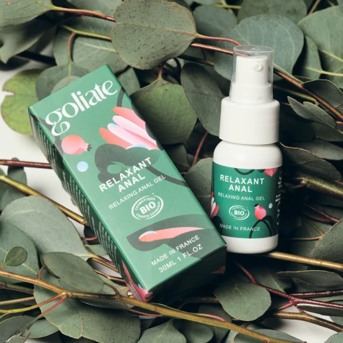 На фото изображен анальный релаксант Goliate Relaxant Anal 30 мл, обезболивающий эффект, натуральный с