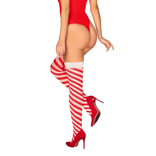 на фото зображенні панчохи Obsessive Kissmas stockings S/