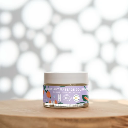 На фото массажное масло-лубрикант с ароматом и вкусом ванили Goliate Couple Gourmand Vanille 50 м