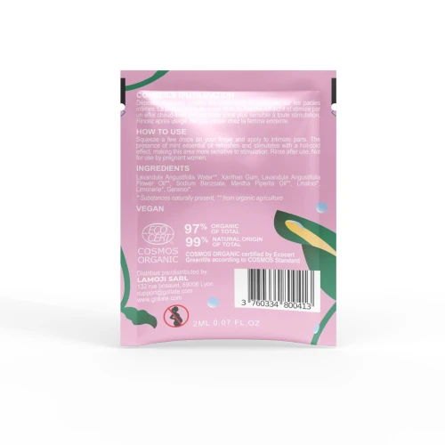 На фото пробник стимулирующего геля для клитора Goliate Gel Plaisir Féminin 2 м