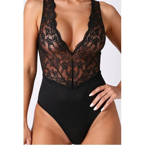 На фото чорне еротичне боді Passion EVALIE BODY blac