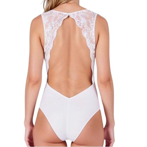 На фото еротичне боді Passion EVALIE BODY white 