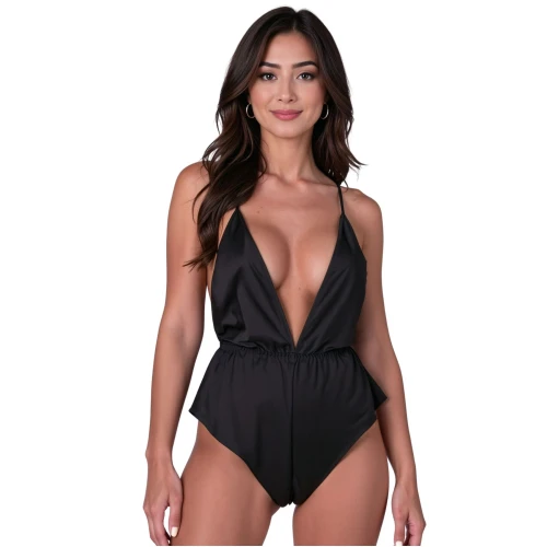 На фото еротичне боді Passion SENSIE BODY black L 