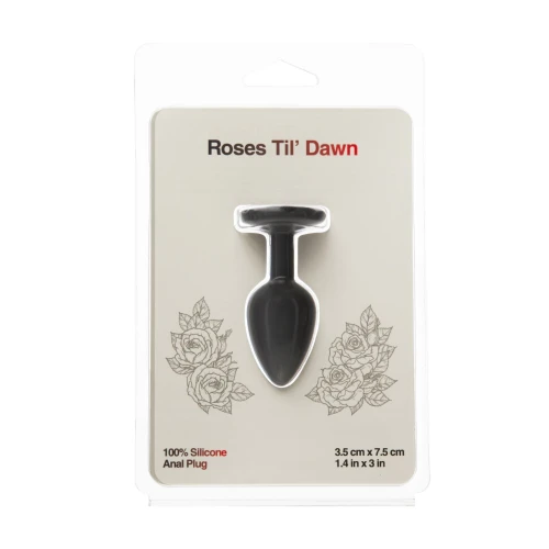 На фото чорна анальна пробка BMS Roses Til’ Dawn Silicone Anal Plug Small 