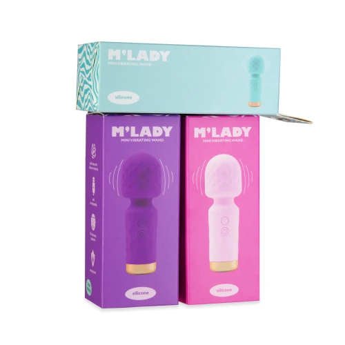 На фото розовый вибромассажер M’Lady Mini Vibrating Wand Pink