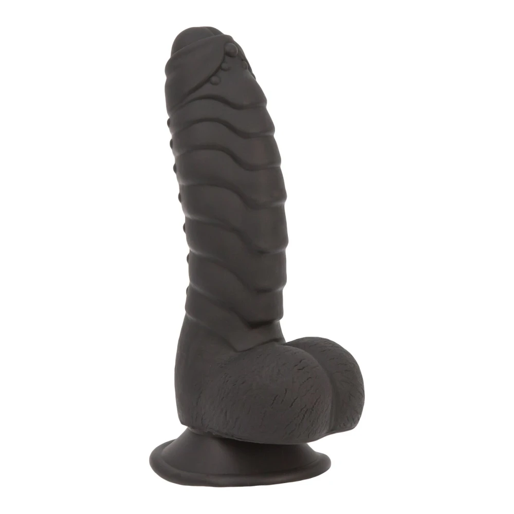 Фаллоимитатор ADDICTION Ben 7" Dildo With Balls Black, виброшар в подарок