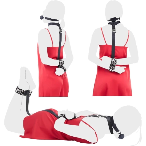 На фото БДСМ-набор LOCKINK YEAHWOW Armbinder Restraint Set Black