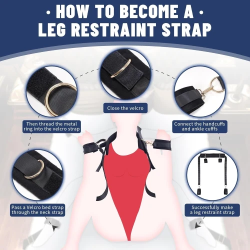 На фото БДСМ набор LOCKINK YEAHWOW Bed Restraint set