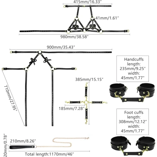 На фото БДСМ-набор LOCKINK YEAHWOW Forced Nadu pose correction set