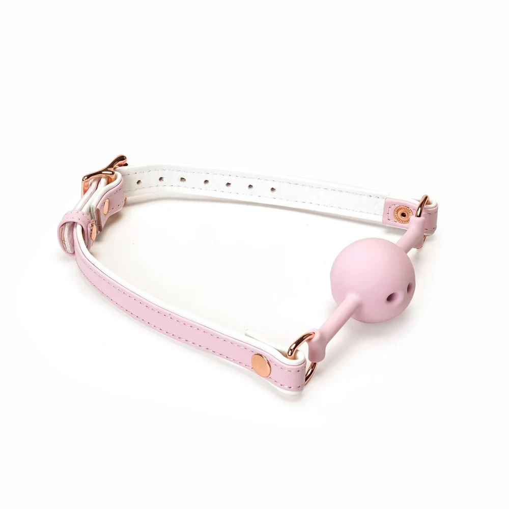 Кляп Liebe Seele White & Pink Fairy Goat Leather Ball Gag 