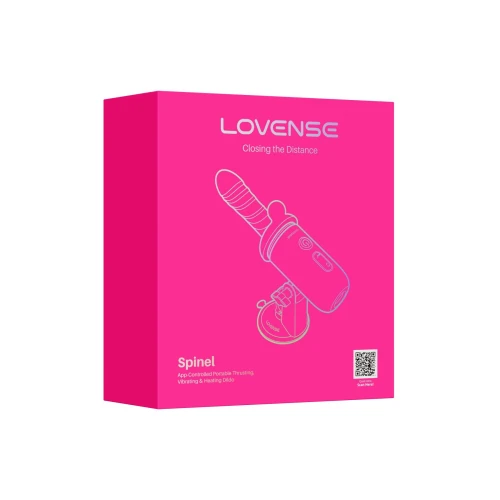 На фото смарт-мини секс-машина Lovense Spinel имитация фрикций, подогрев, 3 насадки, на присоске