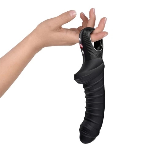 На фото вибратор для точки G Fun Factory TIGER Black, ребристый, подходит для анальной стимуляции