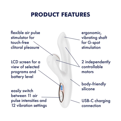 На фото вакуумный вибратор-кролик Satisfyer Pro+ G-Spot Generation 2 White