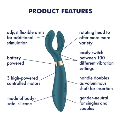 На фото вибратор для пар Satisfyer Endless Fun Battery Series, три мотора, многофункциональный