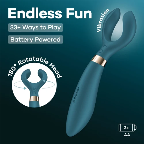 На фото вибратор для пар Satisfyer Endless Fun Battery Series, три мотора, многофункциональный