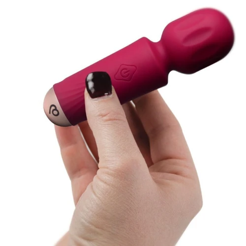 На фото вібромасажер Rocks Off Mini Wand Azalea Red, 16 режимів