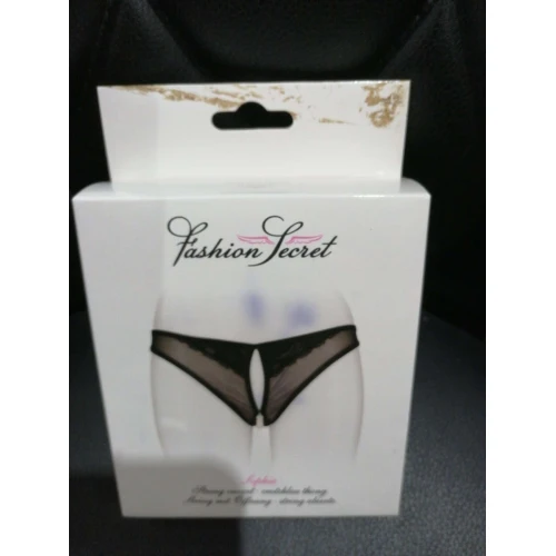 Трусики с жемчугом и доступом Fashion Secret Sophie Black (дефект упаковки)