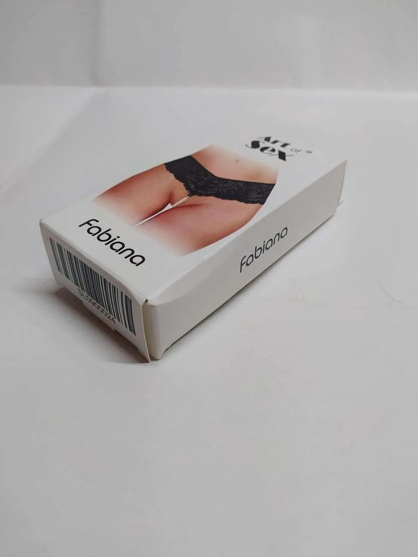 Сексуальные женские трусики Fabiana с жемчугом черные, размер XS-M (мятая упаковка)