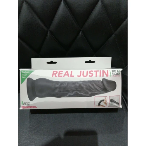 Фаллоимитатор с присоской Real Body - Real Justin Black (мятая упаковка)