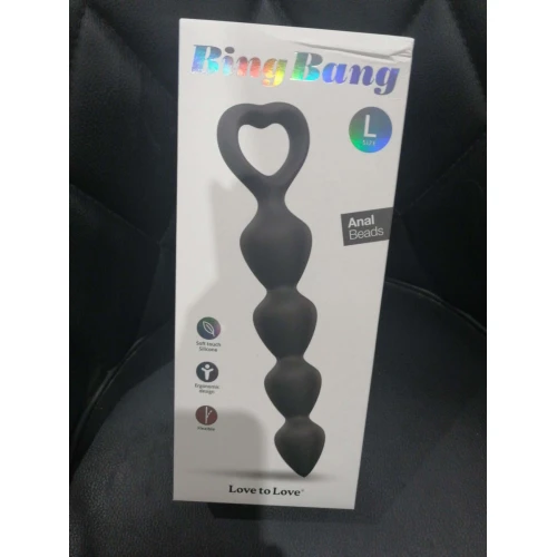 Анальная цепочка Love To Love BING BANG L - BLACK ONYX (мятая упаковка)
