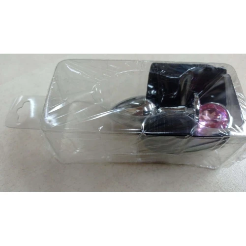 Металлическая анальная пробка с кристаллом Alive Mini Metal Butt Plug Pink S (порвана упаковка!!!)